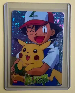 ASH PIKACHU WINK Vending Machine Prism Sticker 2000 - Pokemon Holo Foil NM - Image 1