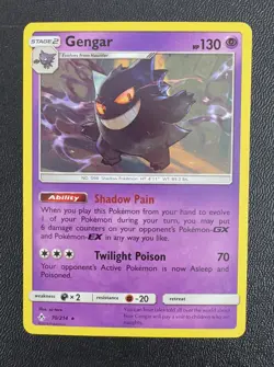Pokemon Gengar - 70/214 Sun & Moon Unbroken Bonds Regular Rare - LP - Image 1