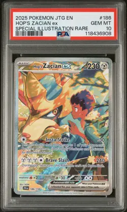 2025 POKEMON JTG EN-JOURNEY TOGETHER #186 HOP'S ZACIAN EX PSA 10 - Image 1