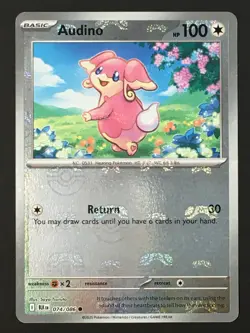 Pokemon TCG Audino Master Ball Pattern 074/086 Black Bolt Holo NM - Image 1