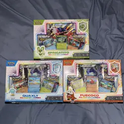 Pokemon TCG Paldea Collection Box Fuecoco, Quaxly, Sprigatito Set Of 3 - SEALED - Image 1