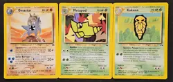 2001 Pokemon Neo Discovery 3 Card Lot - Kakuna Metapod Omastar #41 #42 #43 - Image 1