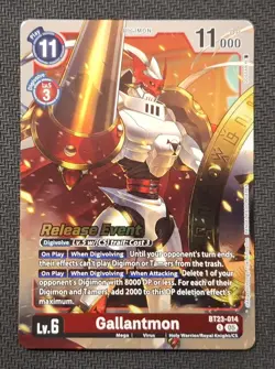 Digimon Card Game Prerelease Stamp - Gallantmon - BT23-014 ENG NM - Image 1