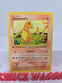 Pokemon Charmander 1st Edition Shadowless Base Set 1999 Card 46/102 - Image 1