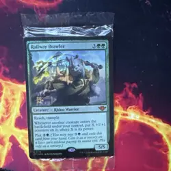 MTG - Railway Brawler FOIL M Outlaws of Thunder Junction 175 LP-NM Promo - Image 1