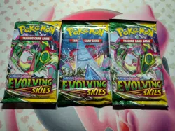 3 Pokemon TCG Sword & Shield Evolving Skies Booster Packs - Image 1