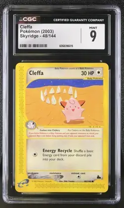 Cleffa Pokemon (2003) Skyridge 48/144 CGC 9 MINT Common WOTC - Image 1