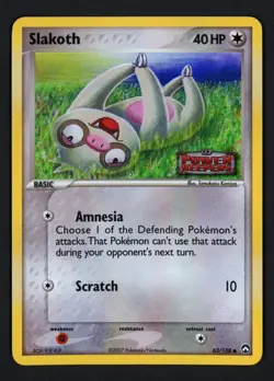 Slakoth Reverse Holo 63/108 Power Keepers Common Pokemon TCG - Image 1