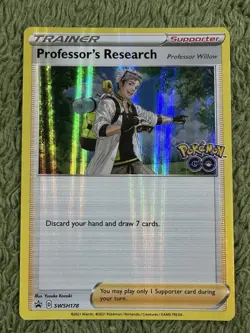 Pokemon Professor's Research Black Star Promo SWSH178 Holo Promo NM - Image 1