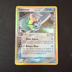 Pokemon TCG Vaporeon (Delta) EX Delta Species 18/113 Reverse Holo Holo Rare NM - Image 1