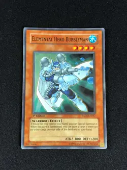 YUGIOH ELEMENTAL HERO BUBBLEMAN YSDJ-EN017 1ST SUPER PLAY/EDGEWARE - Image 1