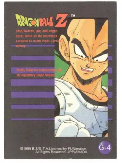 Dragon Ball Z Super Saiyan Goku Gold Foil Card G-4 - Image 2