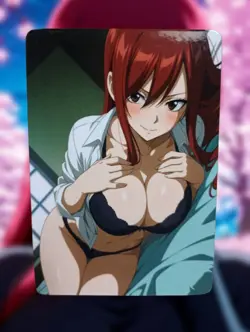 Erza Scarlet Fairy Tail Anime Waifu Sexy Goddess Doujin Lewd Hentai Card - Image 1