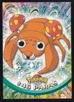 Pokemon Card Paras #46 TOPPS Series 1 Red Logo Non-Holo - Image 1