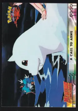 A CALL TO ARMS #16 Topps Pokemon Card Mewtwo Strikes Back Blue Logo - Image 1