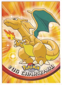 CHARIZARD #06 - RED LOGO - NON-HOLO - Series 1 - TOPPS POKEMON CARD - NM - Image 1