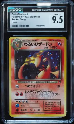 Dark Charizard 6 CGC 9.5 Mint Rocket Gang Pokemon Card, Awesome Swirl! - Image 1