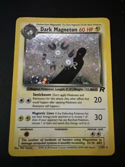 Pokemon Dark Magneton TCG Holo Rare Card 11/82 Unlimited - Image 1