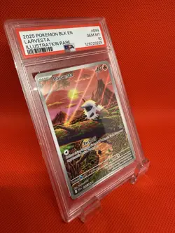 Pokemon TCG Larvesta Illustration Black Bolt Card 099/086 English PSA 10 - Image 2