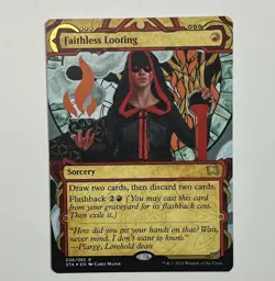 Faithless Looting Alter Hand Painted MTG Altered Mystical Archive New Black Robe - Image 1