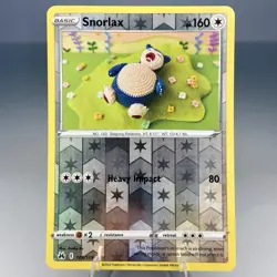 Snorlax 109/159 Crown Zenith Reverse Holo Crochet Asako Ito Pokemon Card NM - Image 1