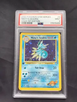 Pokemon: Gym Heroes 1st Edition Rare Holo: Misty's Seadra 9/132 PSA 9 - Image 1