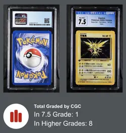 Pokemon Zapdos Holo 1st Edition Base Set Chinese Cgc 7.5 Psa 16/102 Rare - Image 1