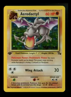 #2 1st Edition Aerodactyl 1/62 Fossil 1999 Holo Rare WOTC Pokemon - Image 1
