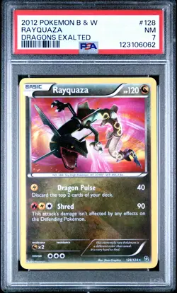 2012 POKEMON B&W DRAGONS EXALTED #128 RAYQUAZA PSA 7 - Image 1