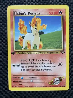 Blaine's Ponyta 64/132 Gym Challenge 1st Edition NM Pokemon - Image 1