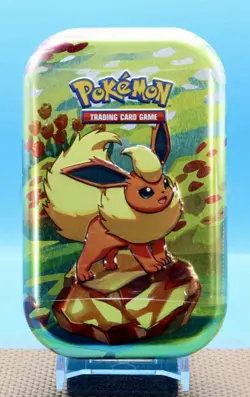 Pokemon Scarlet & Violet Prismatic Evolutions Mini Tin Flareon New Sealed💥 - Image 1