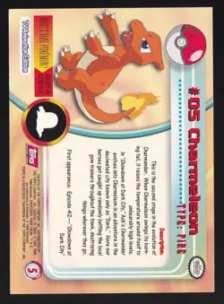 Topps #05 Charmeleon Pokemon - Non-Holo - Red Logo NM - Image 2