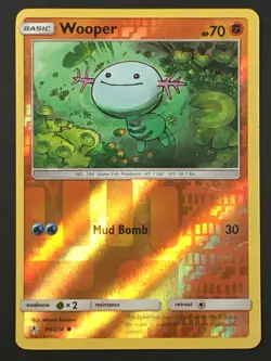 Pokemon TCG Wooper 96/214 Reverse Holo Common SM Unbroken Bonds MP - Image 1