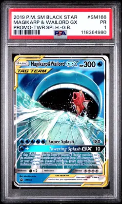 PSA 1 Magikarp & Wailord GX #SM166 Pokemon SM Black Star Promo English 2019 - Image 1