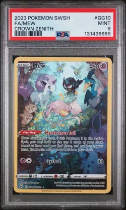 2023 Pokemon Mew #GG10 Crown Zenith Galarian Gallery Full Art Rare PSA 9 Mint - Image 1