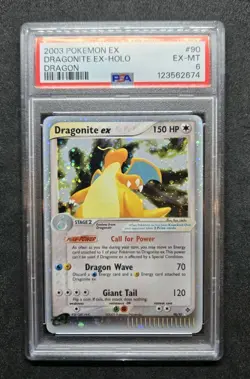 2003 Pokemon EX Dragon Dragonite EX-Holo #90 PSA 6 EX-MT - Image 1