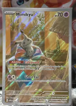 SEALED Pokemon Mimikyu SVP 075 Paldean Fates Full Art Holo Black Star Promo NM - Image 1