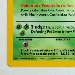Pokemon TCG Muk Holo Rare Fossil Set 13/62 WOTC Vintage 1999 - Image 4