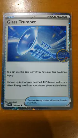 Pokemon TCG Glass Trumpet Asia Championship Series 2023-24 Exclusive SCR 135/142 - Image 1