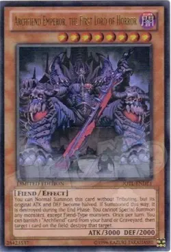 Yugioh Archfiend Emperor the First Lord of Horror Ultra Rare LP - Free Holo - Image 1