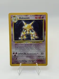 Pokemon TCG Alakazam Base Set Holo Card 1/102 Unlimited Holo Rare, LP Condition - Image 2