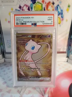 PSA 9 2023 Pokemon 151 Ultra-Premium Collection #205 Mew Ex Metal Card - Image 1