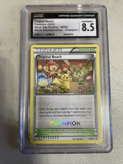 2012 Pokemon Tropical Beach Champion - CGC 8.5 NM/Mint+ Worlds Promo Trophy Card - Image 1