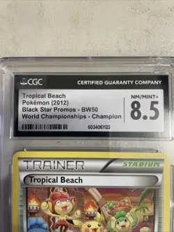 2012 Pokemon Tropical Beach Champion - CGC 8.5 NM/Mint+ Worlds Promo Trophy Card - Image 3