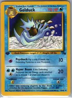 Golduck 1st Edition 35/62 Fossil - Pokemon Card - LP - Image 1