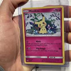 Mimikyu Promo SM163 Team Up Blister Pokemon Card Sun & Moon Holo LP Pokemon TCG - Image 1