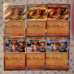 3 Sets Charmander Charmeleon Obsidian Flames 026/197 027/197 Holo Promo Card - Image 1