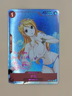❤ NAMI Signature Manga One Piece Anime Waifu Card Girl Foil Doujin Holo ACG❤ - Image 1