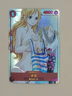 ❤ NAMI Signature Manga One Piece Anime Waifu Card Girl Foil Doujin Holo ACG❤ - Image 1