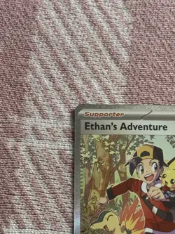 Pokemon TCG Destined Rivals Ethan's Adventure Full Art Trainer Card 236/182 Sir - Image 2